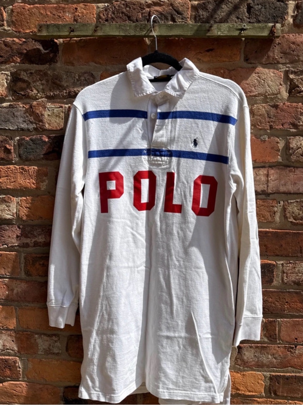 Polo Ralph Lauren spellout long sleeve dress with hidden pockets 90s retro style